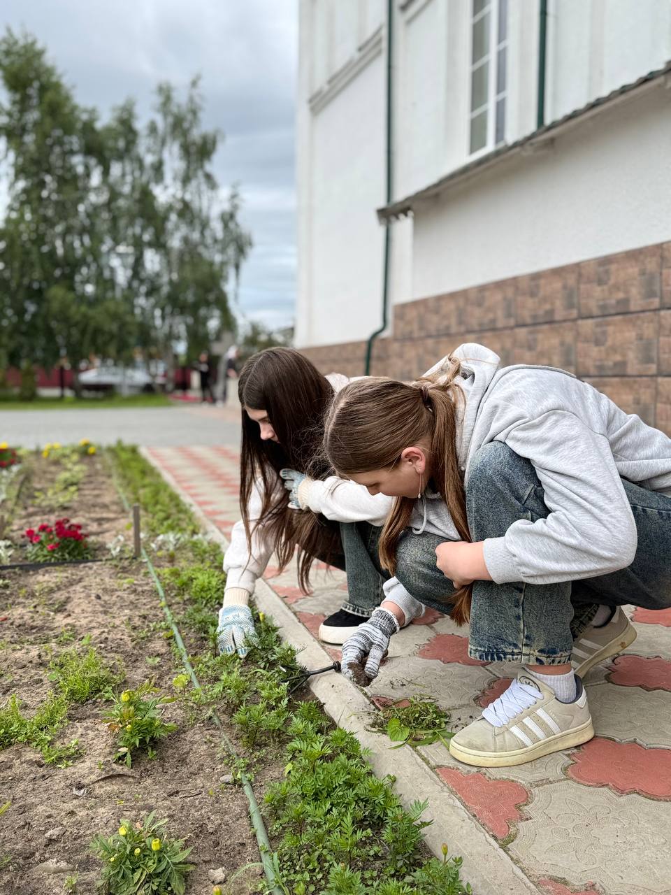 За работой